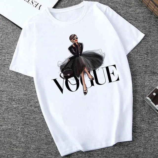 New trend fashion wear classic white tshirt 100% cotton printing on clothes ladies tee shirts tshirt female cloths