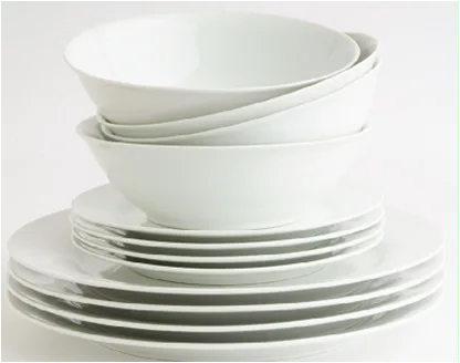 12pcs White Dinner Set Porcelain Round With 10.5"