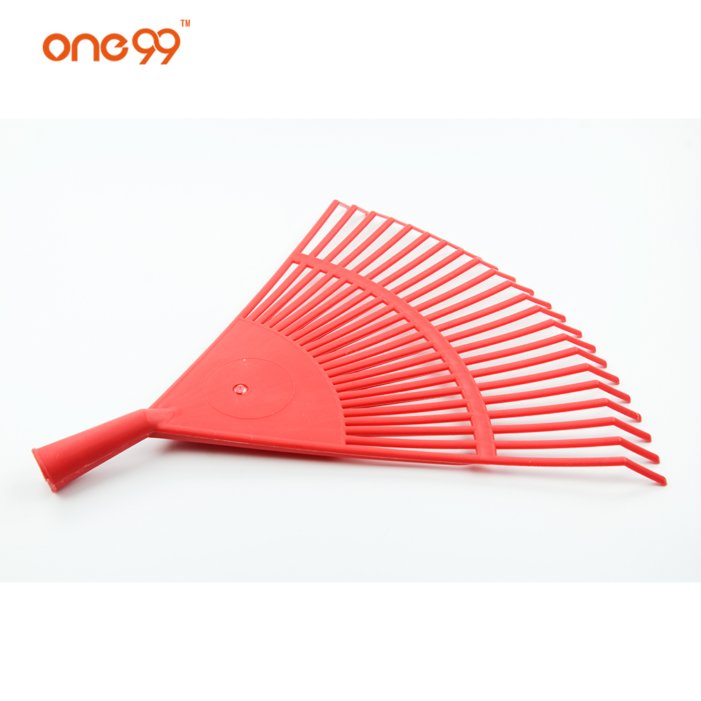 Hot cake screw handle 11 teeth red fan poly leaf garden rake
