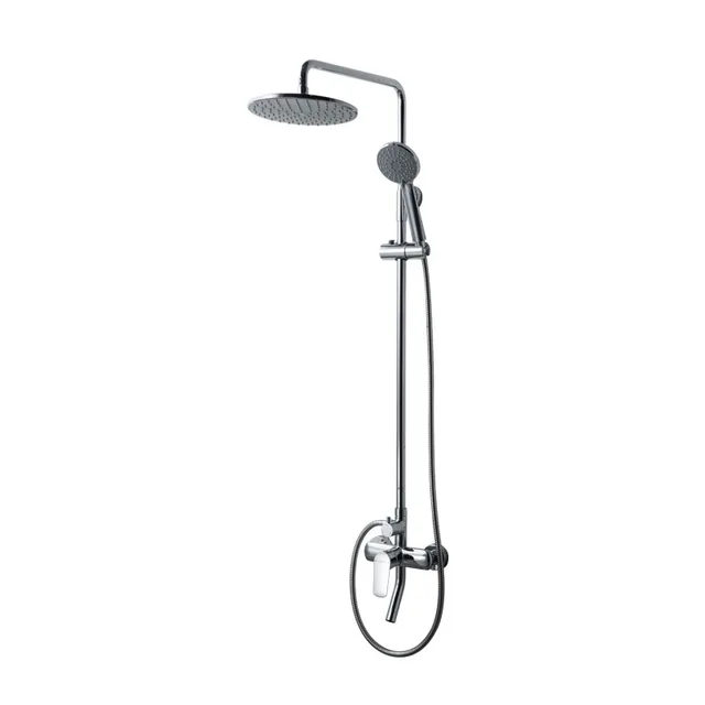 Bravat Rhein Series Single Handle Wall Mounted Shower Bar with spout shower bar