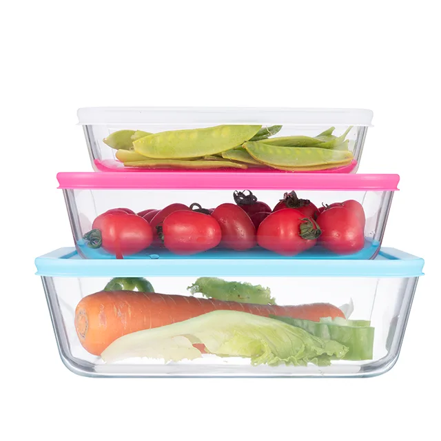 Rectangle glass food container set