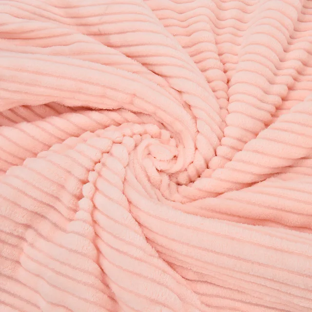 Jacquard popcorn honey comb stripe coral flannelblanket throw baby