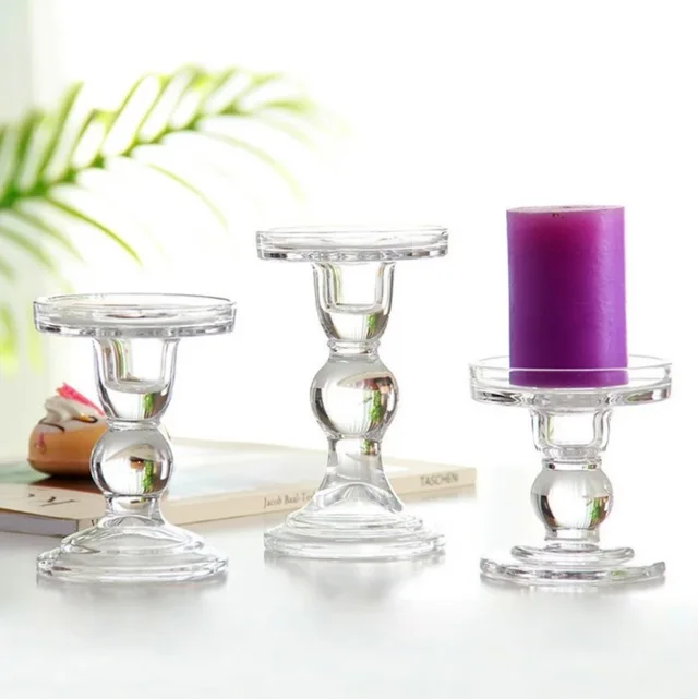 Wedding Decoration Long Stemmed Glass Candle Holder for home Decoration
