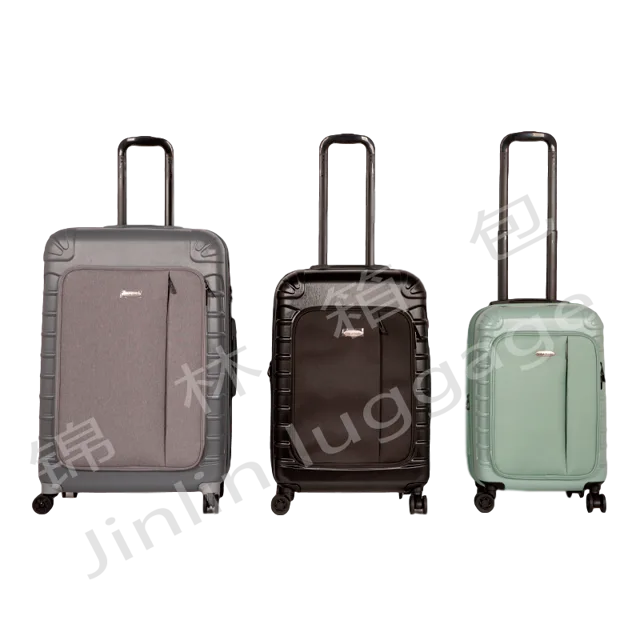 000 PC Luggage Front Port Pocket Luggage PC Luggge Trolly Luggage Front Pocket Trolley Luggage Travel Luggage Soft and Hard Combination