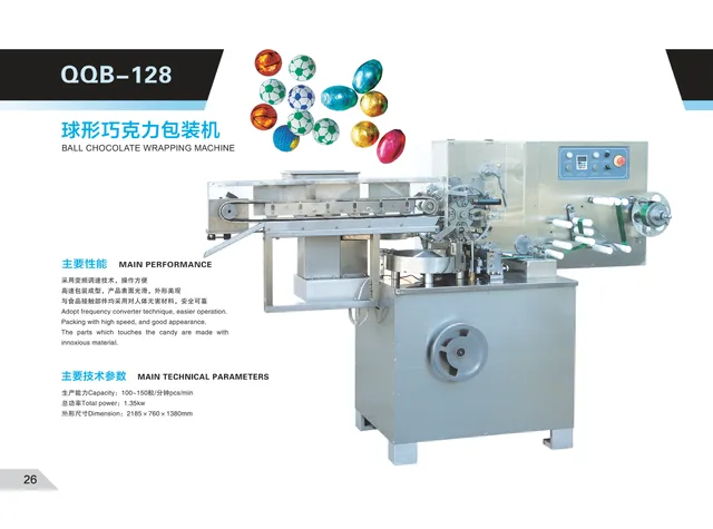 Qqb-128 Ball Chocolate Wrapping Machine