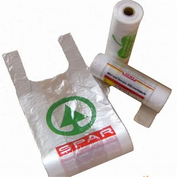 Printed T-shirt bags on roll