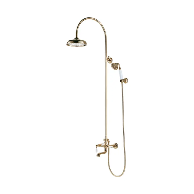 Bravat Zollern Series Single Handle Wall Mounted Shower Bar with Spout gold shower faucet