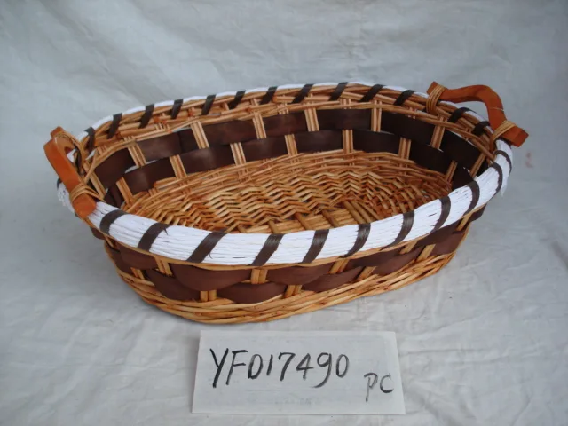 Gushi Yufeng oval Wicker Bread food Basket Storage Hamper Display Tray