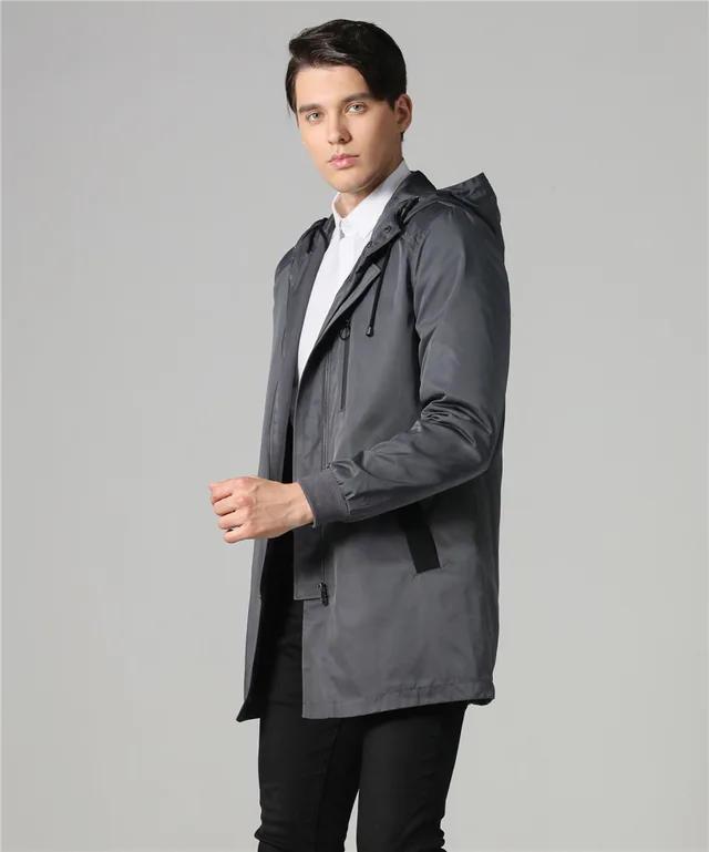 Men hooded casual jacket