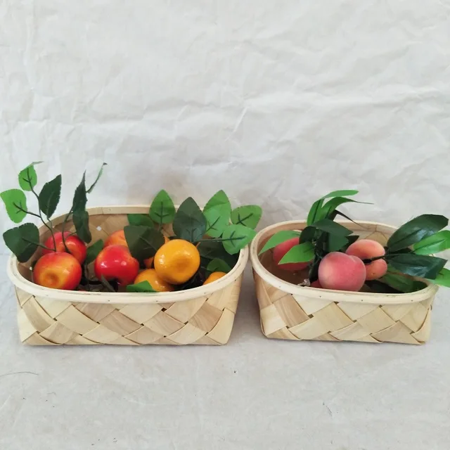 Hand-woven wooden basket bread basket fruit basket
