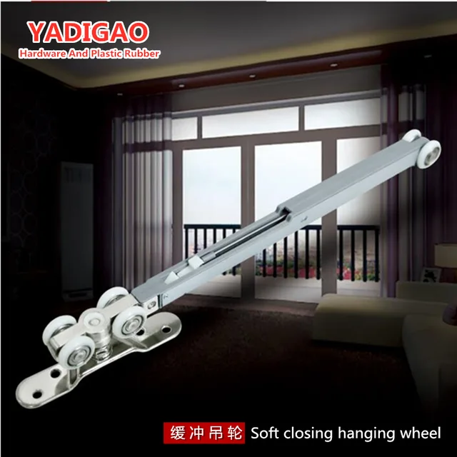 Hanging wheel roller for wooden sliding door soft closing