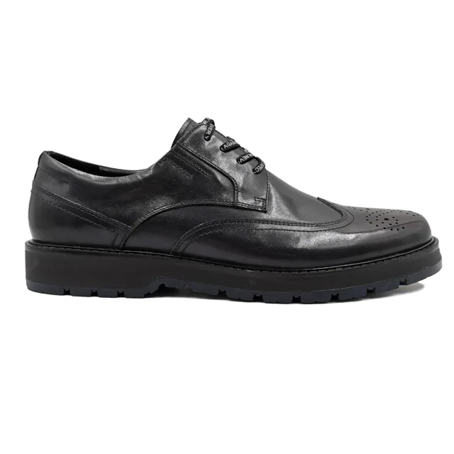 New leather men thick sole lace up shoe