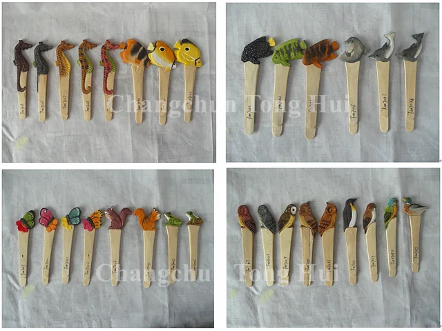Wood carved animal bookmark