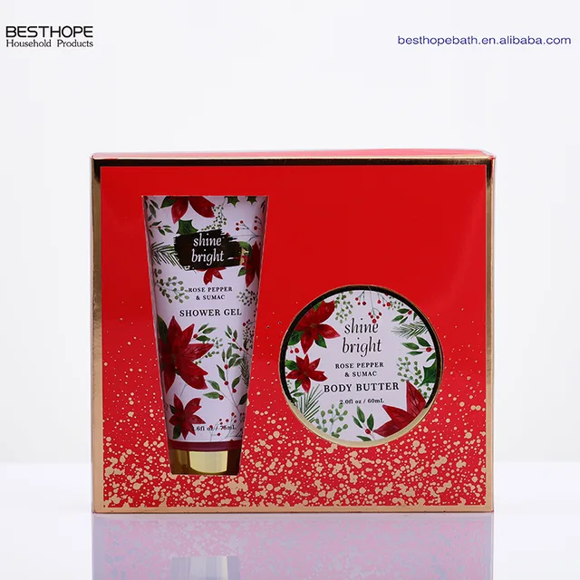 Custom shower gel shea butter body butter bath set