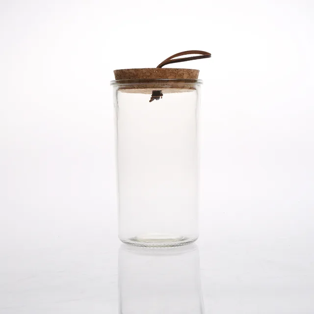 Glass canister with cork