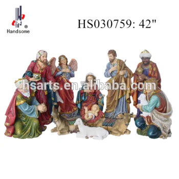 42"Popular Resin Nativity Statue Resin Christamas Figures Home Decor Scene
