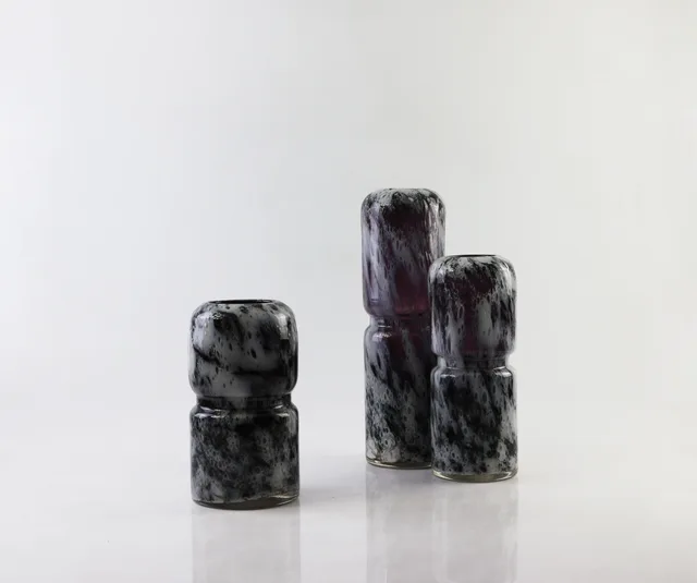 Handmade colored glass vase