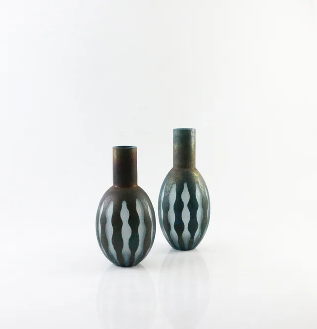 Handmade colored glass vase