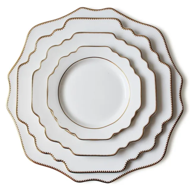 Sawtooth gold rim sunflower plates