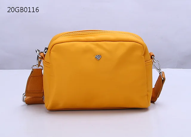 Yellow nylon shoulder bag