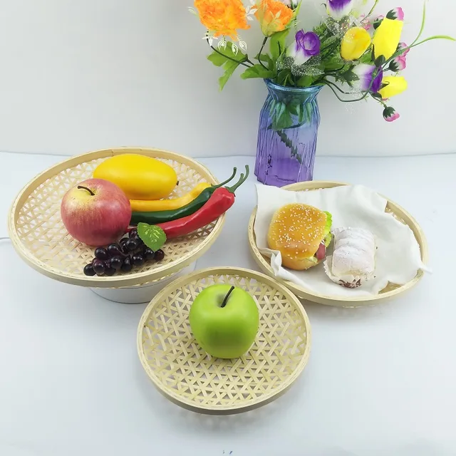 Hand-woven bamboo basket bread basket fruit basket