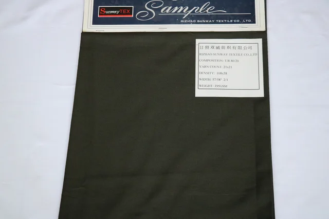 T/R 80/20 195gsm Twill Dyed