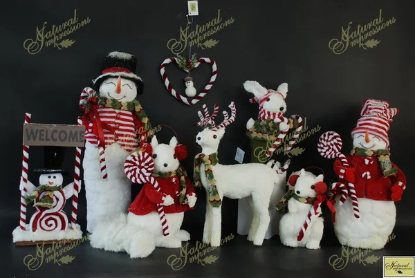 Christmas snowman, squirrel, deer