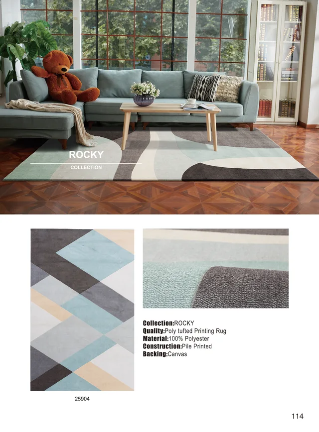 Polyester Chorome jet printed rug