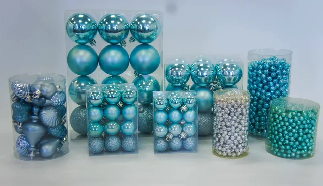Blue combination christmas ball