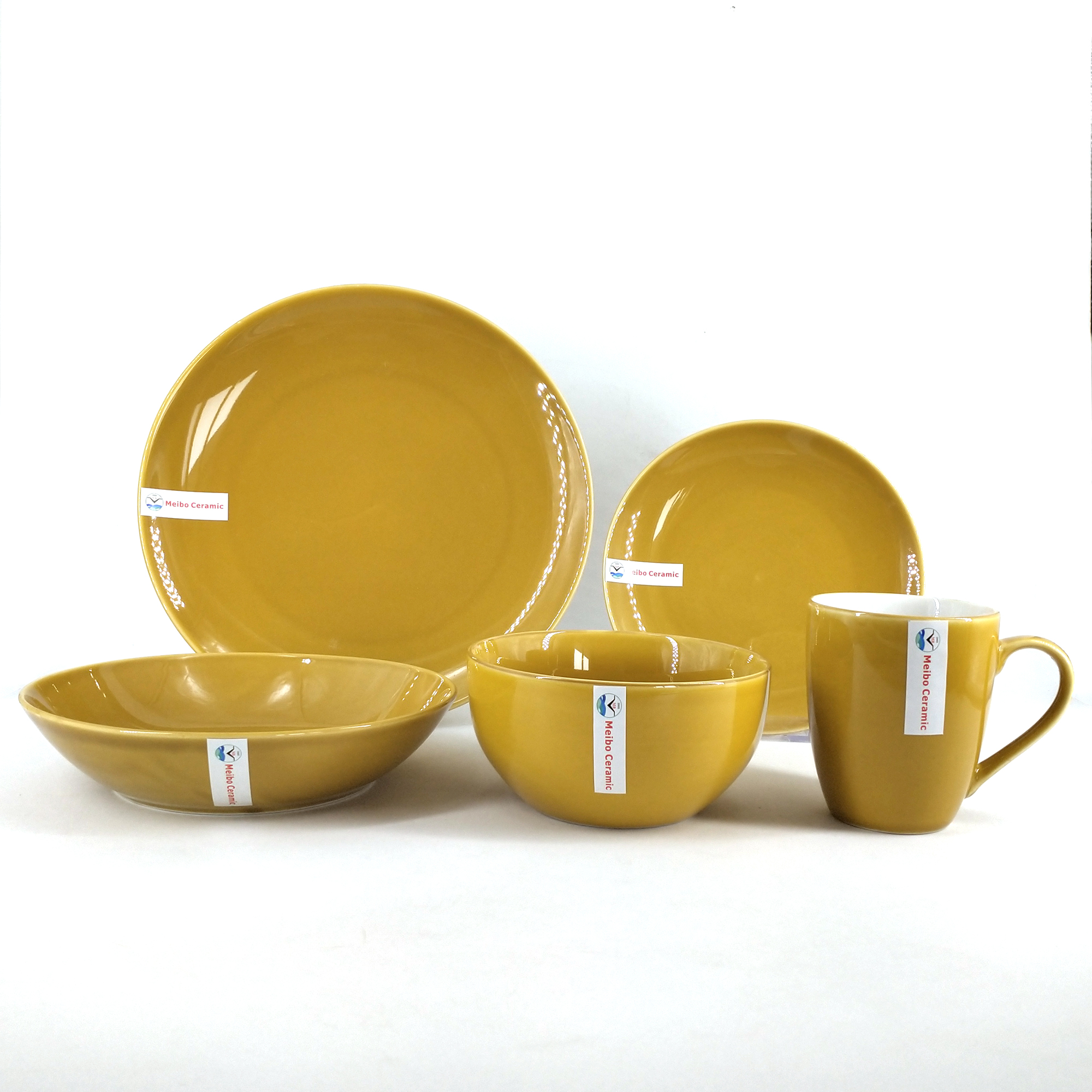 Hot selling porcelain solid color glazed dinner set