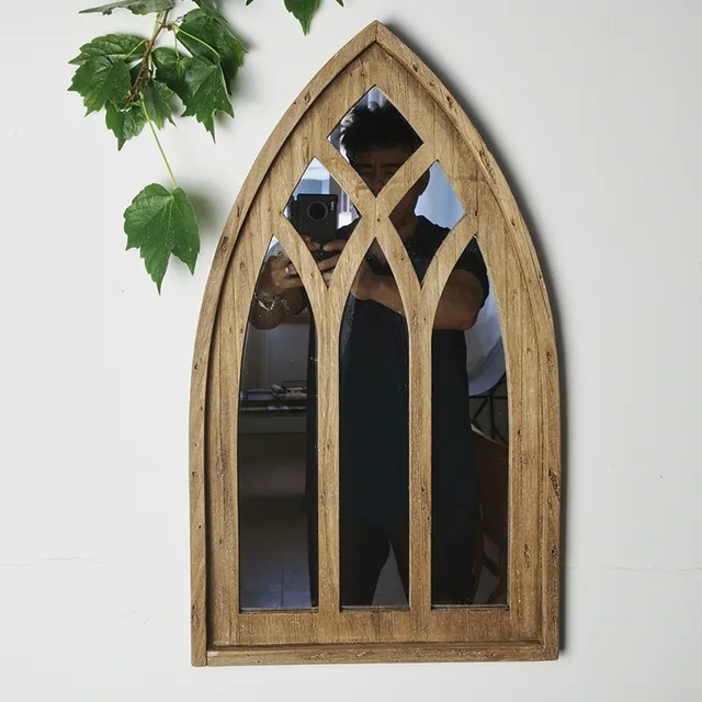 Wood wall mirror