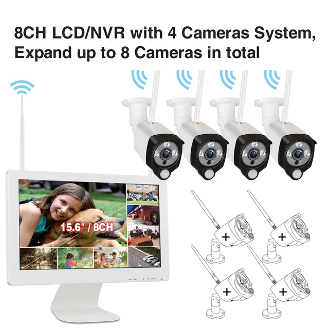 15.6inch wirelss NVR security system