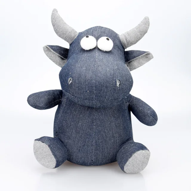 Jean Stuffed Cow toy for home decoration