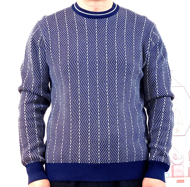 Men’s crew neck jacquard pullover