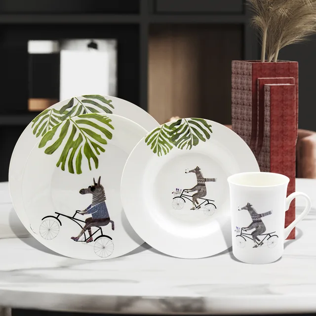 Ceramic bowl plates gift bone China suits