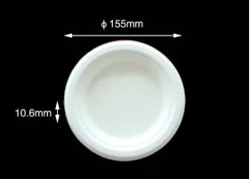 Disposable biodegradable tableware 6" Round Plate