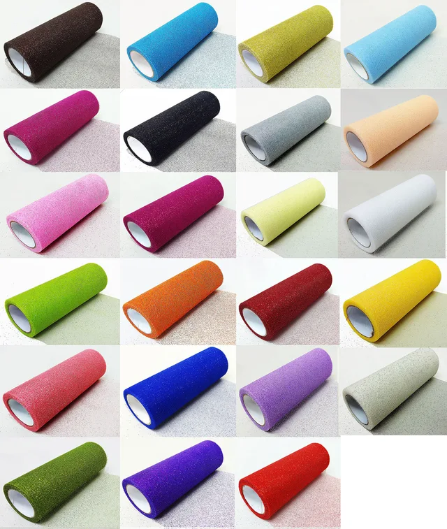 Hot Sale Gift Decoration Mesh Fabric Valentine's Day Flower Packaging Party glitter tulle net fabric