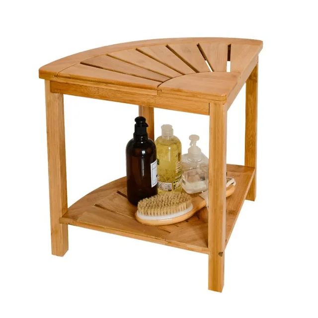 Bamboo Fan-Shaped Bathroom Stool