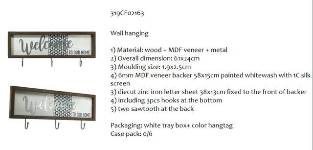 MDF art frame with hooks