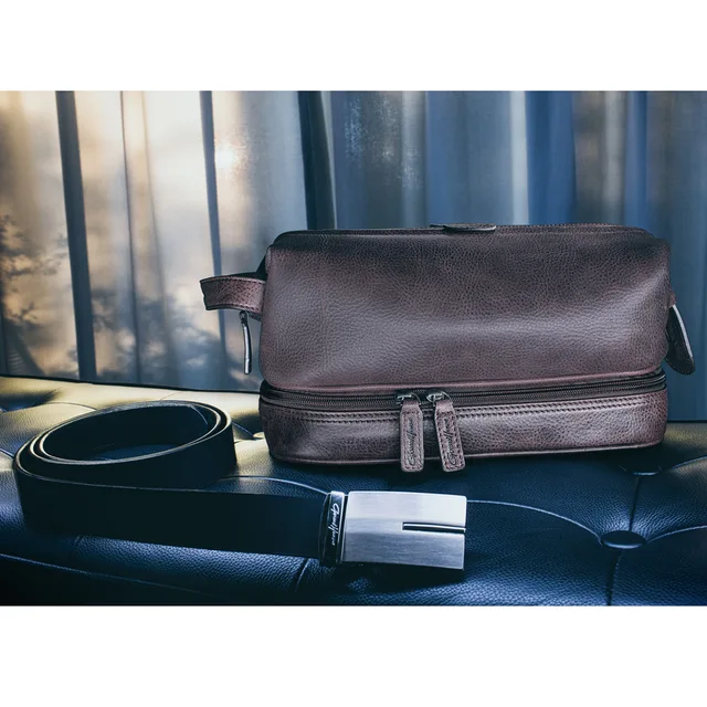 This Genuine Leather toilet pouch