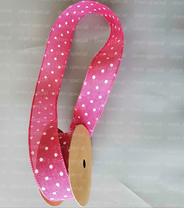 Copy jute ribbon with wire Christmas decoration fabric