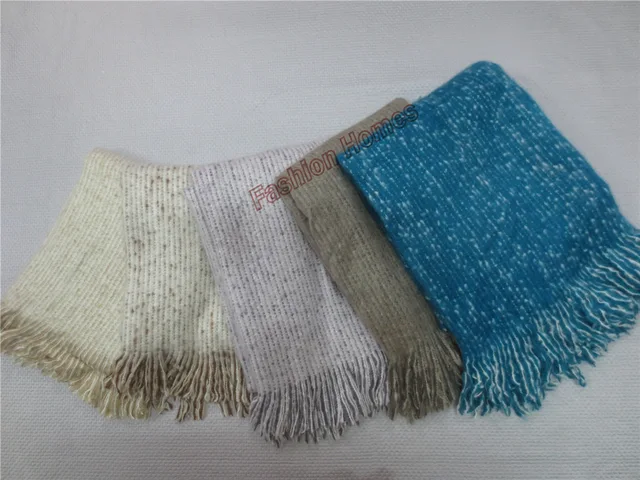 1 pc Mohair Flower yarn knit throw