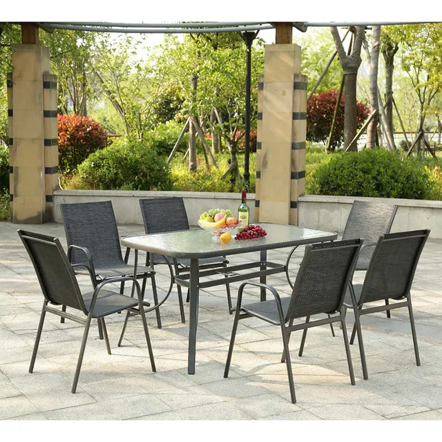 Stackable chair 7pcs dining set