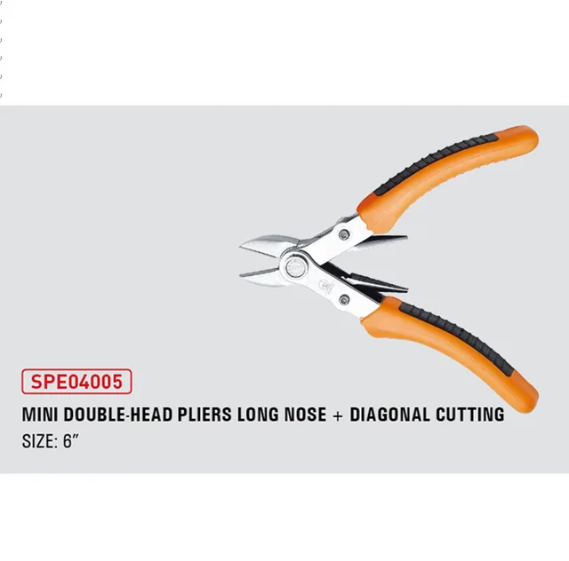 Mini double head pliers long nose + diagonal cutting