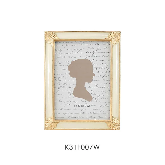 Classical White Ornate Poly Resin Photo Frame