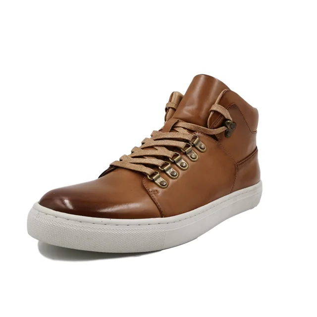 Hot leather mens ankle lace up boot