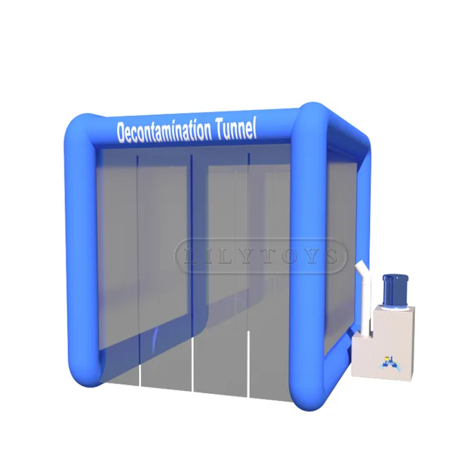 Inflatable sanitizing tent disinfectant channel with sanitizing machine