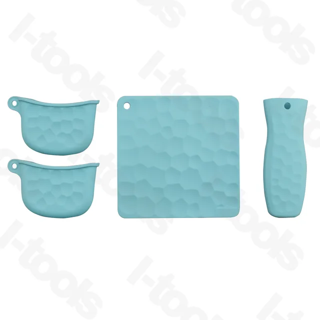 4pcs Silicone Trivet, Pot & Handle Holder Set