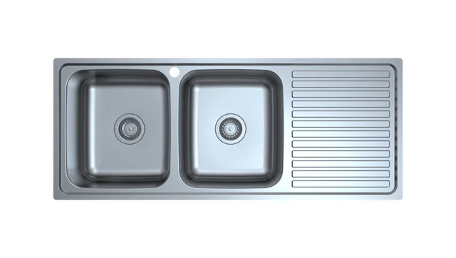 Stainless Steel Drop-in Equal Bowl Sink With Drainboard, R60