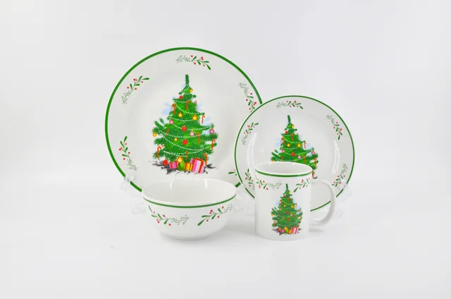 Western-style White Ceramic Tableware Kiln-printed Set